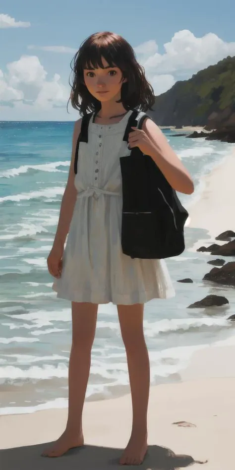 absolutely-impressive-lifelike-realistic, 1girl, outdoors, beach