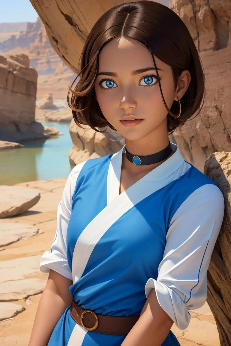 professional photo of katara, 1girl, brown_hair, choker, short_hair, blue clothes, (looking at viewer:1.2),
detailed skin, detailed eyes, finely detailed hair,
volumetric light, highrez, masterpiece, best quality,
<lora:KATARA.LIT.F:0.77:MIDD>