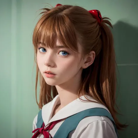 masterpiece,best quality,ultra-detailed,8K,detailed light,detailed shadow,RAW, (detailed skin),(realistic:1.2), 1girl,face,, souryuuasukalangley, <lora:asukaLangleySohryu_v9:1>, (3_middle_schoform), classroom