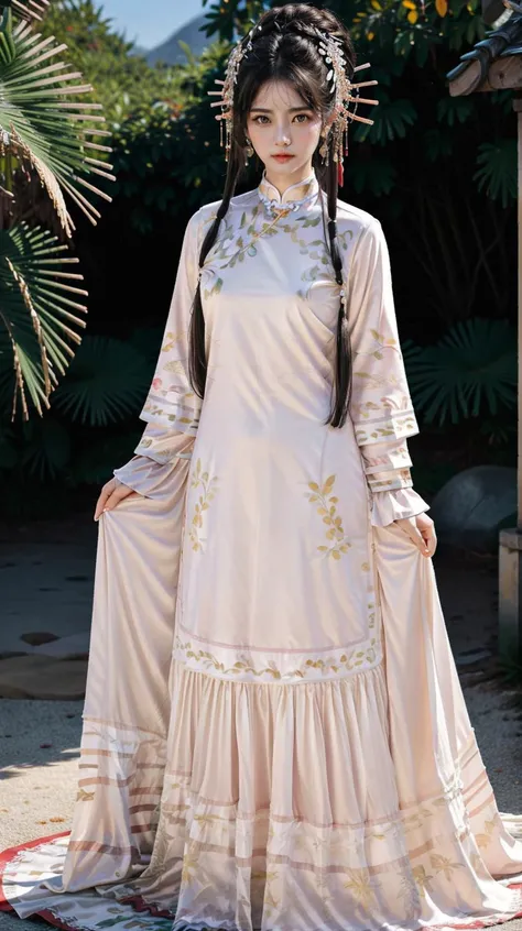 masterpiece,best quality,(detailed face, perfect face, perfect eyes, realistic eyes, perfect fingers),(clear face),fantasy girl,long hair,hair ornaments,looking at viewer,outdoors,intricate,high detail,sharp focus,dramatic,beautiful girl,full body,standing
<lora:add_detail:0.8>,
<lora:Han girls clothing_20230706194248:0.8> chinese clothes,pink dress,hair ornament,