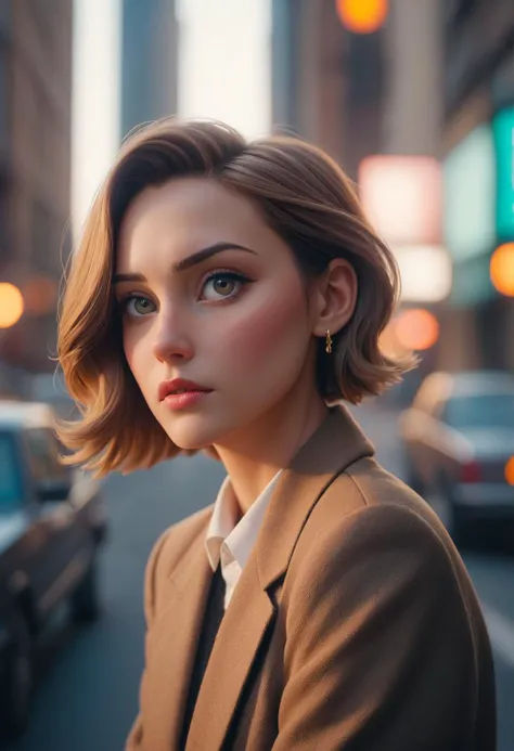 city
cinematic color grading lighting vintage realistic film grain scratches celluloid analog cool shadows warm highlights soft focus actor directed cinematography technicolor Richard Le Manz