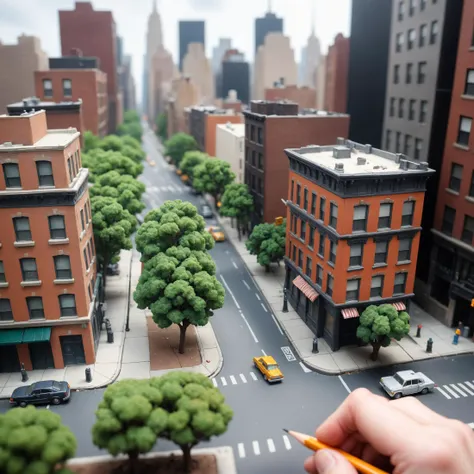 a classic landscape painting of tilt shift photography of a new york city street from above , by Max Weber, line art inked negative space minimalistic pencil and paper simple drawing Bear Kirkpatrick