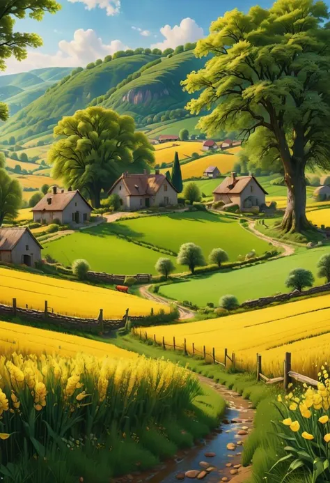 (best quality, 8K, high resolution, masterpiece), ultra detailed, a beautiful countryside ,winning photo,