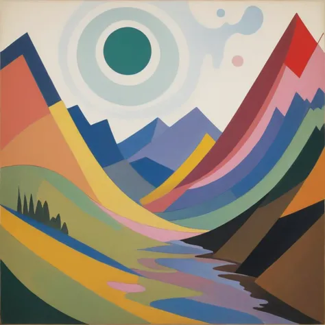 (by Wassily Kandinsky:0.8) and (Josef Albers:0.8) , [Water color painting, Digital art, dense mountains, highly detailed, Minimalist Winged ("Hurricane":1.2) , Rough sketch, F/14, Amaro, key visual, professional, Pixabay::6]