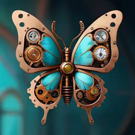 a butterfly steampunk style, <lora:ButterflyAI-000006:1>  butterflyai
