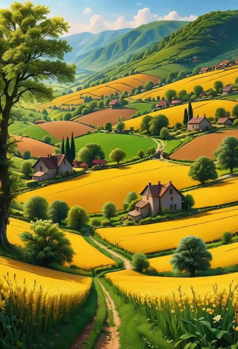 (best quality, 8K, high resolution, masterpiece), ultra detailed, a beautiful countryside ,winning photo,