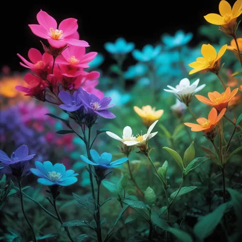 (angular art by Sou Fujimoto:0.8) , Color splash, extreme wide shot of a Puny ("The fragrance of solitude, a balm for the soul, nurturing introspection and self-discovery.":1.1) , earthly, natural, flowers and plants, Lomography plants highly detailed, at Nighttime, Relaxed, Zoom lens, Primary Colors, Pixabay