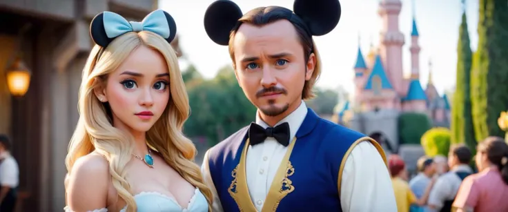 Disneyland,wench ,Aaron Paul
medium shot centered pose shallow dof soft focus portrait Takeshi Obata and by Henry Carr