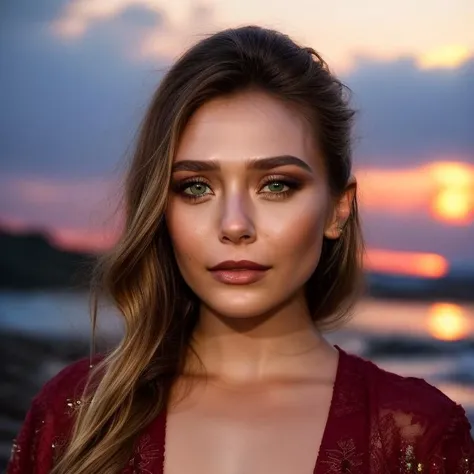Full body of a ((unbelievably stunning)) woman outside sunset, epic (photo, hard light, sony a7, 50 mm, matte skin, colors, hyperdetailed, hyperrealistic), ethereal, perfect face,perfect lips,  <lora:eliolsen1-10:0.9>, <lora:neytiri1-10:0.1>