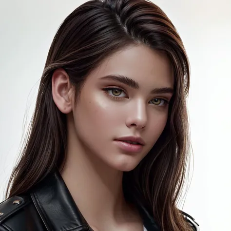 (masterpiece:1.3), best quality, extra resolution, wallpaper, HD quality, HD, HQ, 4K, view from above, close up of charming (AIDA_LoRA_LG2022:1.02) <lora:AIDA_LoRA_LG2022:0.88> in leather jacket, [beautiful woman], pretty face, flirting, dramatic, composition, kkw-ph1, (colorful:1.1), (studio photo:1.1), (simple white background:1.1)