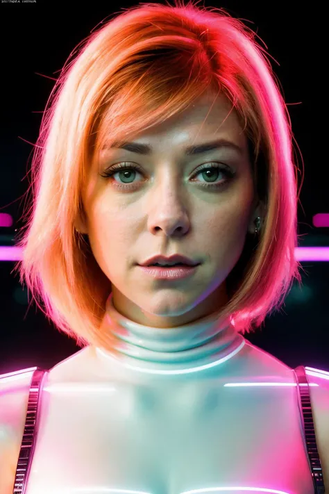 alysonHan1 in cyber neon lighting, futurism, intricate futuristic jewelry accessories, cyberpunk glossy white latex turtleneck, hyper photorealistic, crispy quality, digital photography, trending in artstation, trending in pinterest, cinematic, 4 k ultra hd, art by pascal blanche, art by greg rutkowski