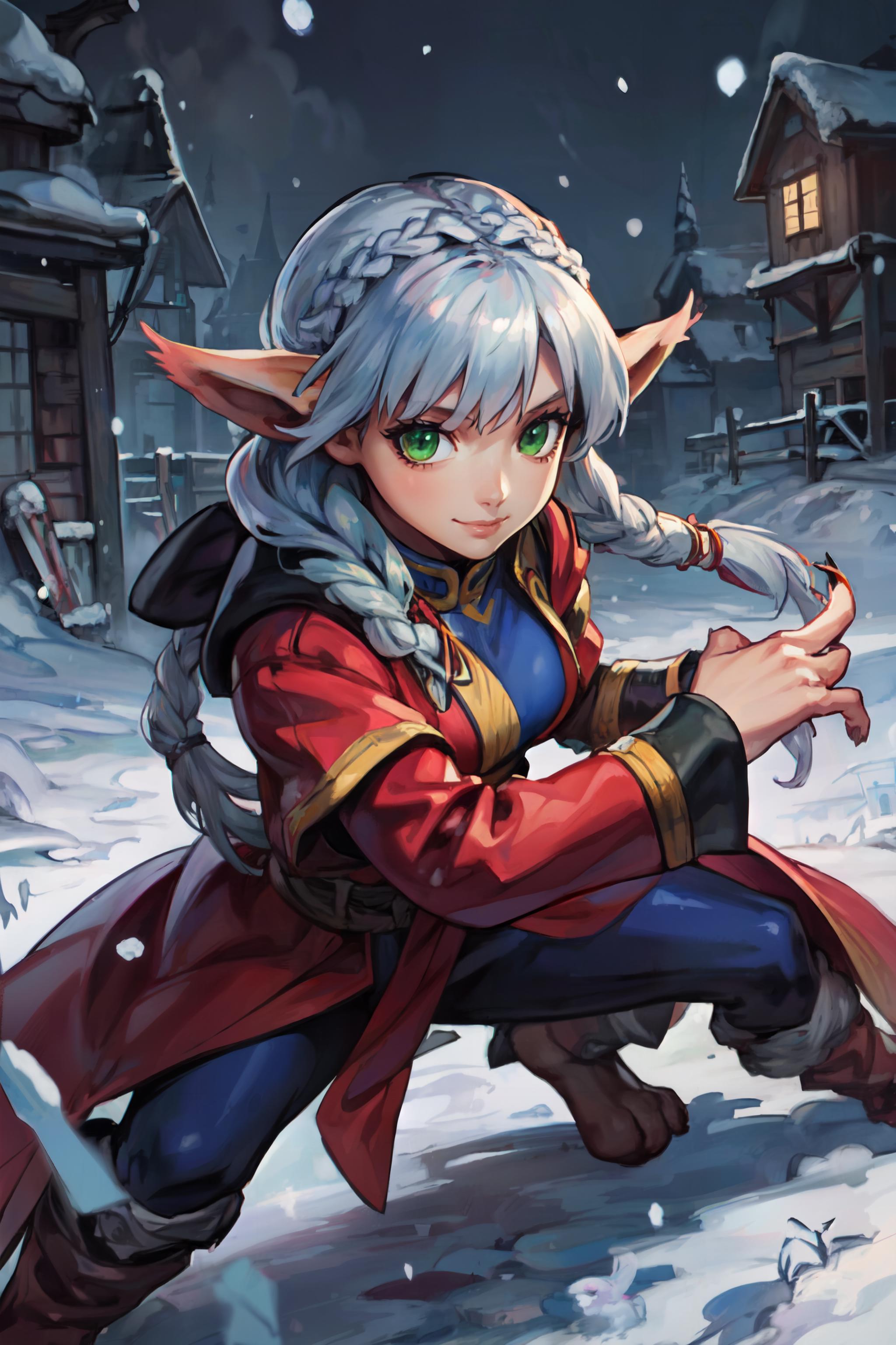 A close up of a person in a red coat holding a sword - SeaArt AI