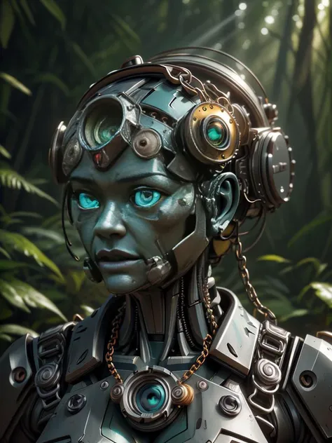 <lora:ScrapBot:0.70> scrapbot, robot, cubic design, (chain drive:1.3), camera eyes,
(vast forest background),
(UHD:1.1),
(detailed background visible:1.2),
(Style: subsurface scattering, (pui), analog style, realistic, film photography, highres photo, cinematic Lighting, trending on artstation),(Photorealistic:1.2),
(detailed), sharp, HDR, high quality, good resolution, maximalist, masterpiece, (Golden ratio),(detailed background:1.2), (background visible), Raw, Photo, realistic, DSLR, subsurface scattering, analog style, (Photorealistic:1.2), (crafted style), (detailed hyperrealism), (captivating photograph:0.95)
