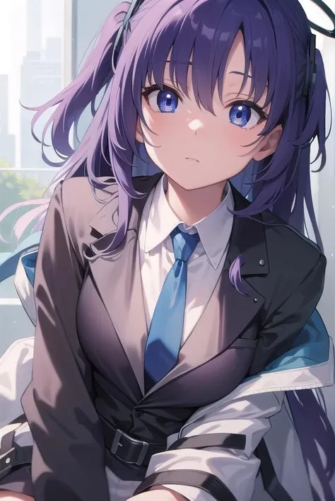 bluearchiveyuuka, <lora:yuuka-lora-nochekaiser:1>, 
yuuka, blue eyes, halo, purple hair, two side up, long hair,
BREAK belt, black gloves, black jacket, black skirt, blue necktie, gloves, halo, jacket, necktie, off shoulder, skirt, two-sided fabric, two-sided jacket, white belt, (white jacket:1.5),
BREAK looking at viewer, 
BREAK outdoors,
BREAK <lyco:GoodHands-beta2:1>, (masterpiece:1.2), best quality, high resolution, unity 8k wallpaper, (illustration:0.8), (beautiful detailed eyes:1.6), extremely detailed face, perfect lighting, extremely detailed CG, (perfect hands, perfect anatomy),