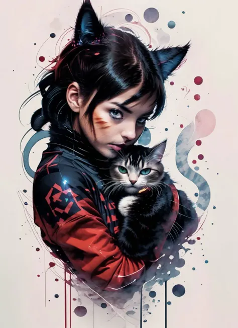 (highly detailed), 1girl. woman, aura, (cat:1.3), bj_Fault, black hair, ink <lora:ultrainstinct_v3_offset:1> <lora:Fault_art:0.8> <lora:ink-0.1-3-b28-bf16-D128-A1-1-ep64-768-DAdaptation-cosine:1>