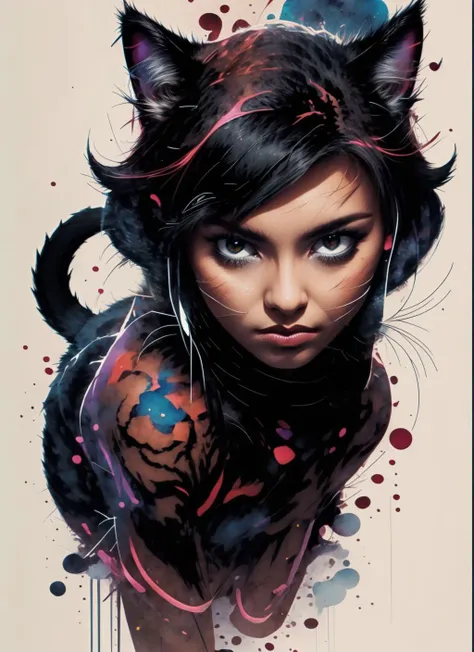(highly detailed), 1girl. woman, aura, (cat:1.3), bj_Fault, black hair, ink <lora:ultrainstinct_v3_offset:1> <lora:Fault_art:0.8> <lora:ink-0.1-3-b28-bf16-D128-A1-1-ep64-768-DAdaptation-cosine:1>