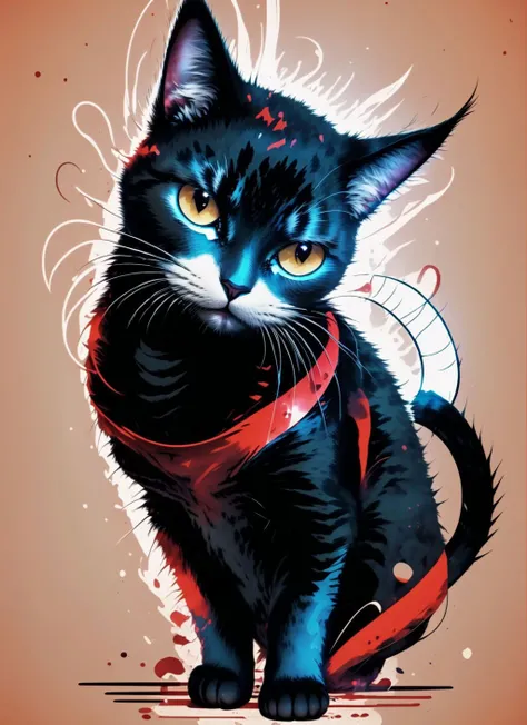 (highly detailed), 1girl. woman, aura, (cat:1.3), bj_Fault, black hair, ink <lora:ultrainstinct_v3_offset:1> <lora:Fault_art:0.8> <lora:ink-0.1-3-b28-bf16-D128-A1-1-ep64-768-DAdaptation-cosine:1>