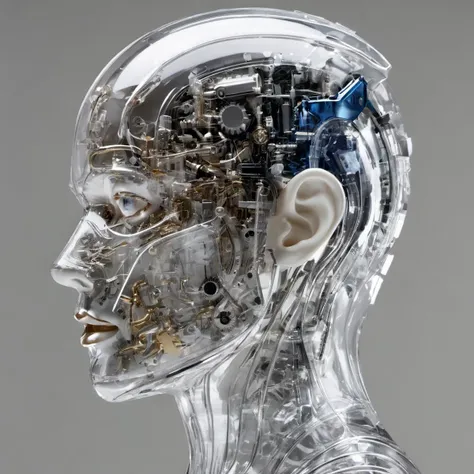 gear,Parts, transparent,a professional closeup, photo of a glass human, white background, transparent body, visible veins, highly detailed, head, upper body, breathtaking, high resolution, beautiful, highest quality, masterpiece, <lora:wanxiang:1>