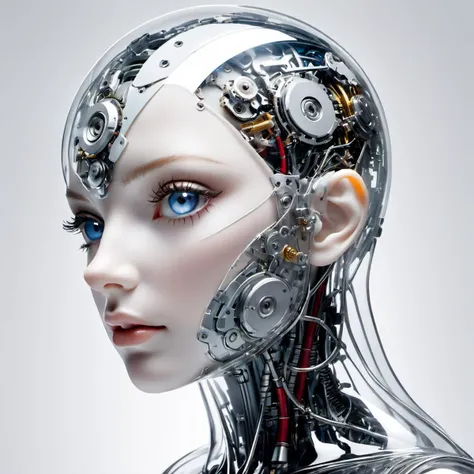 gear,Parts, transparent,a professional closeup, photo of a glass human, white background, transparent body, visible veins, highly detailed, head, upper body, breathtaking, high resolution, beautiful, highest quality, masterpiece, <lora:wanxiang:1>
