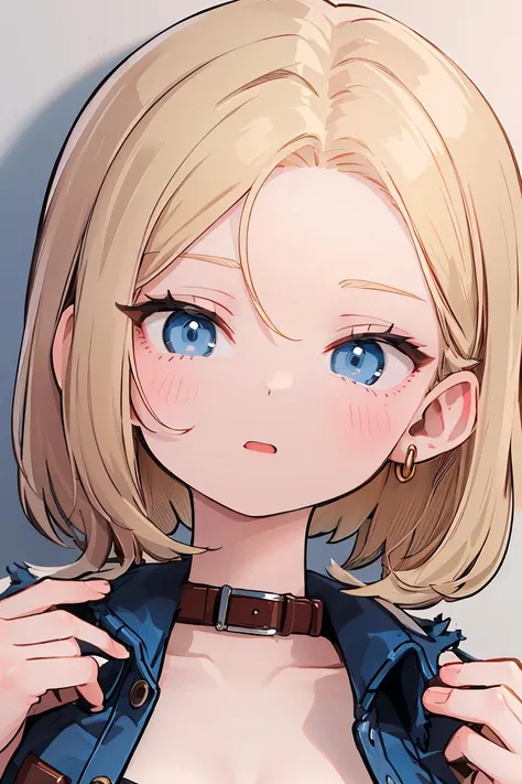 (masterpiece, best quality), 1girl, beautiful face, beautiful body, <lora:android_18:1> android18, earrings, denim, belt