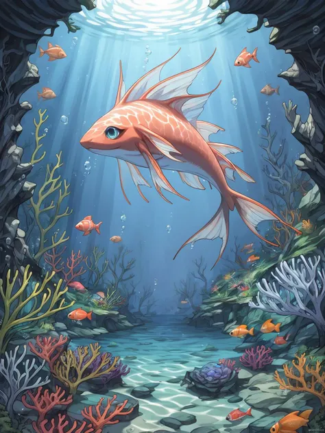 score_9,score_8_up,score_7_up,highres, (Masterpiece), (Best Quality), (Ultra detailed), (Underwater), (Illustrated), (Beautiful and detailed water), (Coral), Open pleats, (Very exquisite and beautiful girl), dynamic_angle, Floating, (beautiful and delicate eyes), (detailed lighting), (girl), floating hair, glowing_eye, Sharp ears, (splash), underwater, (fish), white hair, green right eye, ice blue left eye, leaf skirt, feathers, natural, (sunlight), (underwater forest), (painting), (blooming), (detailed glow), wet, seaweed, Fish, (Tyndall Effect), Face to Face,,,,, 1990s \ (style \), vintage,<lora:OldAnimeStyle_XL_v3:0.8>
