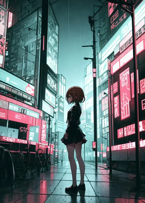 1girl, solo, standing, (hirasawa yui:1.2), arms behind back, chiaroscuro neon lights, cyberpunk, cyberpunk city, graffiti, rain
<lora:dusty_dream_v1-000015-32rank:1>