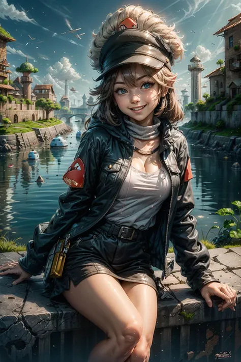 smile, looking at viewer, <lora:add_sharpness:1>, <lora:MarioWorlds:1>super_mario_map, pixel art, game map, game level, best quality, masterpiece, <lora:more_details:0.65>, 1girl, solo
