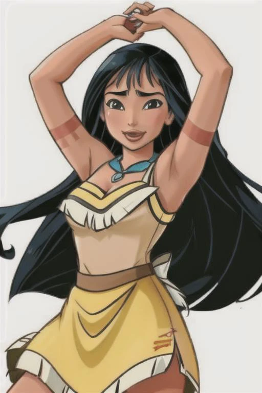 <lora:Pocahontas_character-20:.7> "PocahontasWaifu, Pocahontas, Tribal", happy, disheartened