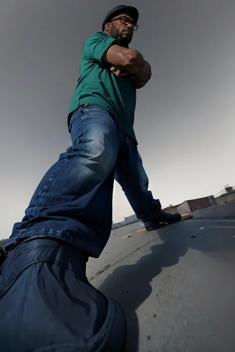 (masterpiece, best quality, 4k, detailed, intricate, realistic),incrswidestancememe,from below, foreshortening, perspective, crossed arms,male focus, bigsmoke,black headwear,green shirt,pants,fat <lora:WideStanceMeme:1.1> <lora:BigSmoke:0.75>