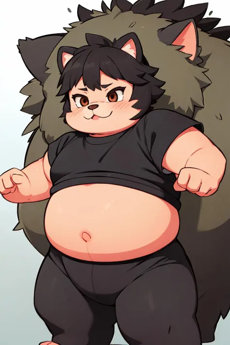 cute, moki, fat, furry (animal:1.1),( non human:1.1), fur, overweight, belly, sharp focus, highly detailed, masterpiece, best quality, ultra-detailed detailed, detailed digital artwork, hi res, atmospheric, <lora:moki style-000006:0.87> <lora:add_details:0.5>