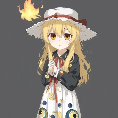 <lora:avas_jun_07-03--tsukumizu_yuu_005-095--ham_rifl_09-01:1>,
1girl, bangs, black sclera, blonde hair, cowboy shot, dissolving, dress, eyebrows visible through hair, flame print, gap, gradient, gradient eyes, hair between eyes, hat, hat ribbon, long hair, long sleeves, looking at viewer, mob cap, multicolored, multicolored eyes, open hand, pixel art, red pupils, ribbon, short eyebrows, solo, tabard, tea basira, thick eyebrows, torii, very long hair, violet eyes, white dress, wide sleeves, yellow eyes, yin yang print