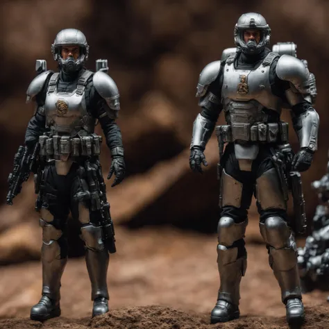 photo AscendentSoldiers style a couple of action figures standing next to each other, 8k, cinematic, detail, 8k, cinematic, detail, grimdark <lora:AscendentSoldiersXL-16-8-8-1-C3lier:1>, detailed, realistic, 8k UHD, high quality, lifelike, precise, vibrant, absurdres,