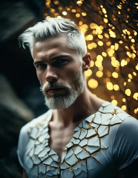 cinematic still crack, 1boy, male focus, cracked skin, upper body, facial hair, yellow eyes, white hair, beard, fflix_shards . emotional, harmonious, vignette, highly detailed, high budget, bokeh, cinemascope, moody, epic, gorgeous, film grain, grainy", "cinematic photo crack, 1boy, male focus, cracked skin, upper body, facial hair, yellow eyes, white hair, beard, fflix_shards . 35mm photograph, film, bokeh, professional, 4k, highly detailed", "crack, 1boy, male focus, cracked skin, upper body, facial hair, yellow eyes, white hair, beard, fflix_shards, extremely detailed, artstation, 8k, cave lighting, concept art, rococo
<lora:ShardsXL-000007:1>
<lora:SDXL_FILM_PHOTOGRAPHY_STYLE_BetaV0.4:0.25> film photography style, light grain, medium grain, heavy grain