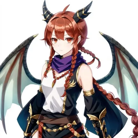 <lora:dragongirl-1_dragongirl-2__dragongirl-3_dragongirl-4--retro_ham_avas_jun_rifl--09-01:1.0>,
(dragon girl:1.0), dragon horns, (dragon tail:1.0), (dragon wings:1.0),
(full body:1.0),
1boy, animal ears, asymmetrical hair, bird, braid, cat ears, facial mark, g'raha tia, hair ornament, hairclip, highres, holding, holding weapon, jewelry, miqo'te, pendant, redhead, scarf, short hair, solo, upper body, weapon, x hair ornament
