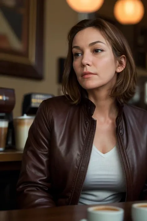 real, realistic, atmospheric scene, masterpiece, best quality, (detailed face, detail skin texture, ultra-detailed body:1.1),cinematic light,
<lora:dianelane_smf_lora_v2-000004:0.9>, d1an31an3-smf on a coffee shop drinking a coffee wearing a casual outfit, jacket