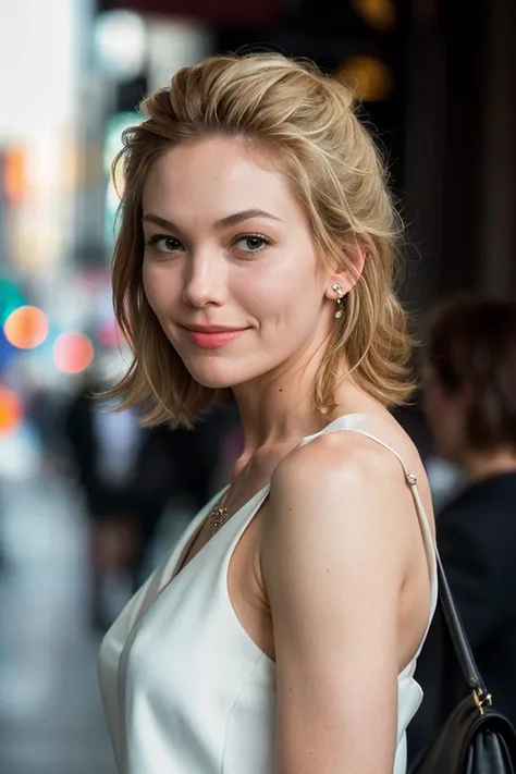 professional photograph, clothed, shallow depth of field, cinematic lighting, photographed on a Sony a9 II Mirrorless Camera, (highly detailed:1.2), (soft focus), HDR, 8k resolution, <lora:add_detail:0.4>,
<lora:dianelane_smf_lora_01-000003:1>, dianelane-smf, 1girl, solo, blonde hair, earrings, jewelry, realistic, looking at viewer, lips, portrait, nose, smile, full body, dress, on street
