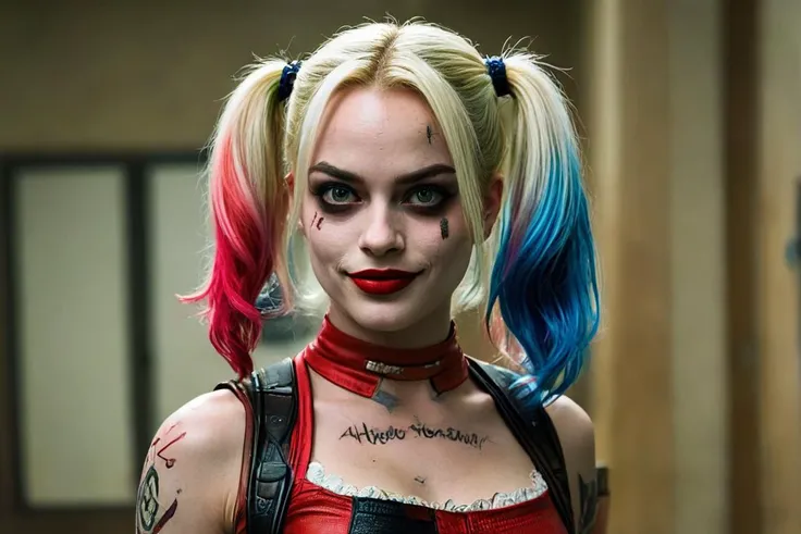 raw photo, Margot Robbie (Harley Quinn)