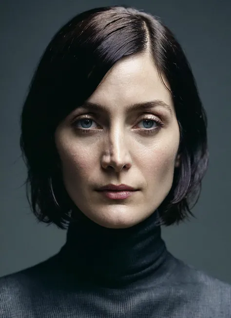 A stunning intricate full color portrait of (sks woman:1),wearing a black turtleneck, epic character composition, by ilya kuvshinov, alessio albi, nina masic, sharp focus, natural lighting, subsurface scattering, f2, 35mm, film grain, <lora:locon_carrie_v1_from_v1_64_32:1.3>