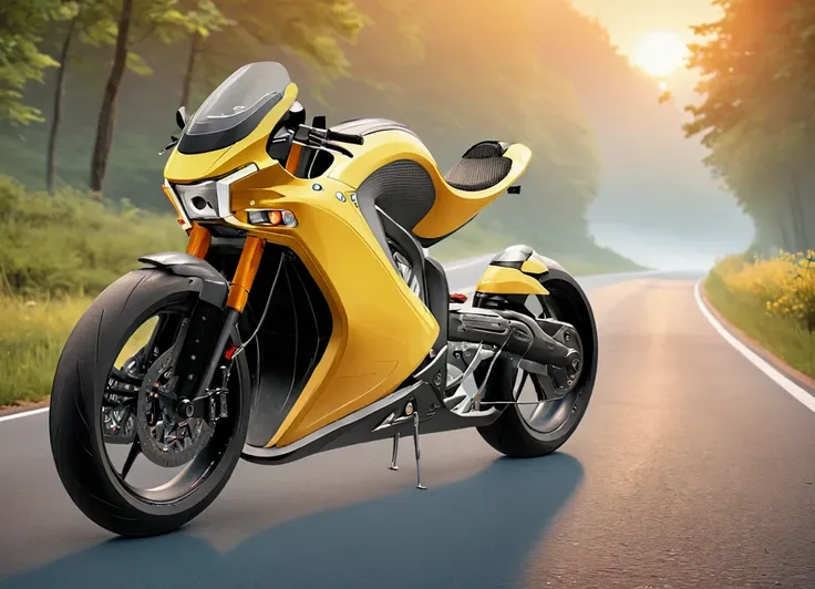 obc06 Motorcycle <lora:06_vehicle_obc06:1.0> on a road, 
outside, holistic,
nature at background, professional, realistic, high quality,
Sunrise with morning mist, <lora:general_vehicle:-0.05>