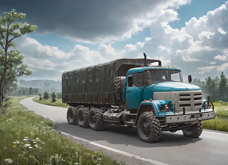 obc13 Truck <lora:13_vehicle_obc13:1.0> on a road, 
outside, dystopian,
nature at background, professional, realistic, high quality,
Partly cloudy with sun, <lora:general_vehicle:-0.05>