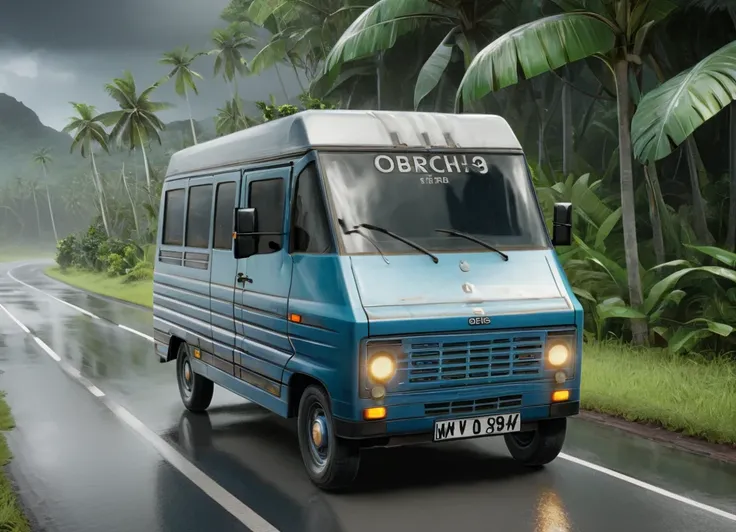 obc08 Van <lora:08_vehicle_obc08:1.0> on a road,
outside, grouchy,
nature at background, professional, realistic, high quality,
Tropical storm conditions, <lora:general_vehicle:-0.05>
