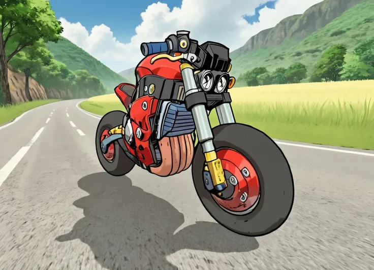 obc24 Motorcycle <lora:24_vehicle_obc24:1.0> on a road,
outside, good,
nature at background, professional, realistic, high quality,
Humid and partly cloudy, <lora:general_vehicle:-0.15>