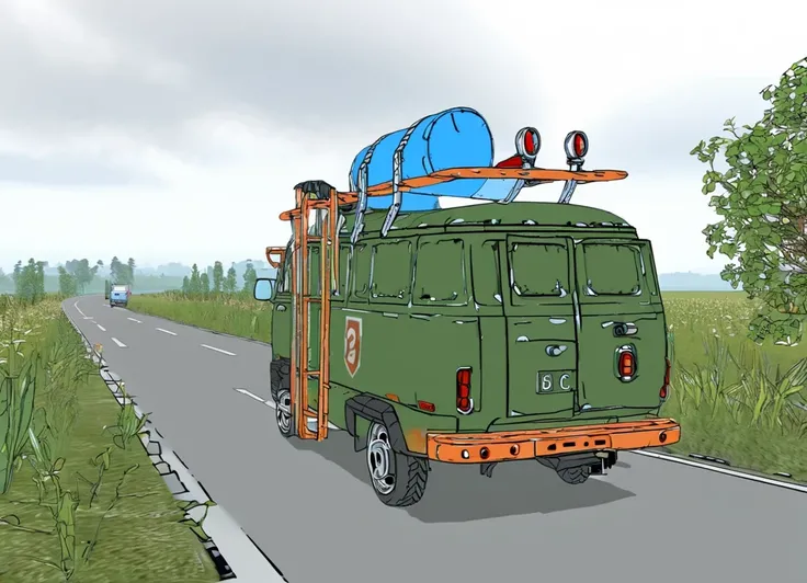obc21 Van <lora:21_vehicle_obc21:1.0> on a road, 
outside, adorable,
nature at background, professional, realistic, high quality,
Chilly and overcast, <lora:general_vehicle:-0.05>