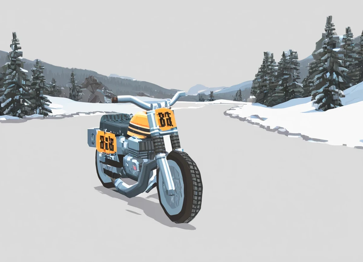 obc15 Motorcycle <lora:15_vehicle_obc15:1.0> on a road,
outside, moody,
nature at background, professional, realistic, high quality,
Snow-covered landscape, <lora:general_vehicle:-0.10>