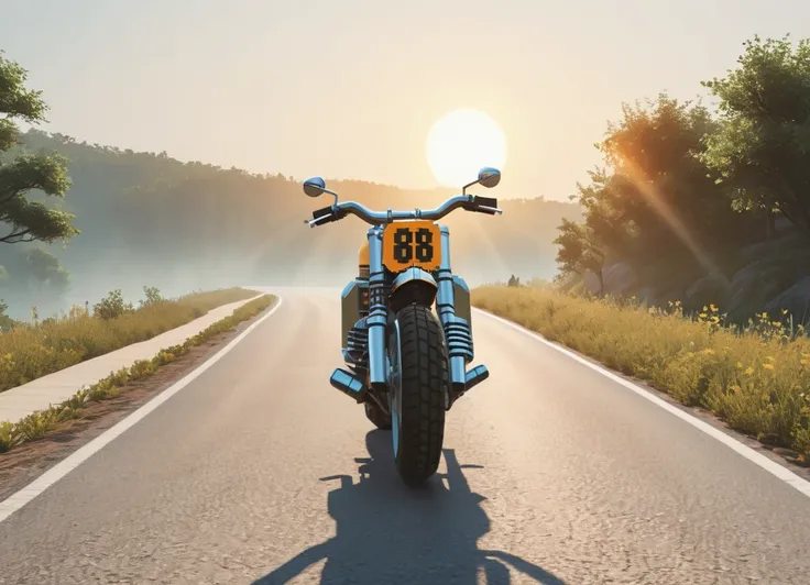 obc15 Motorcycle <lora:15_vehicle_obc15:1.0> on a road,
outside, gigantic,
nature at background, professional, realistic, high quality,
Bright sun with haze, <lora:general_vehicle:-0.20>