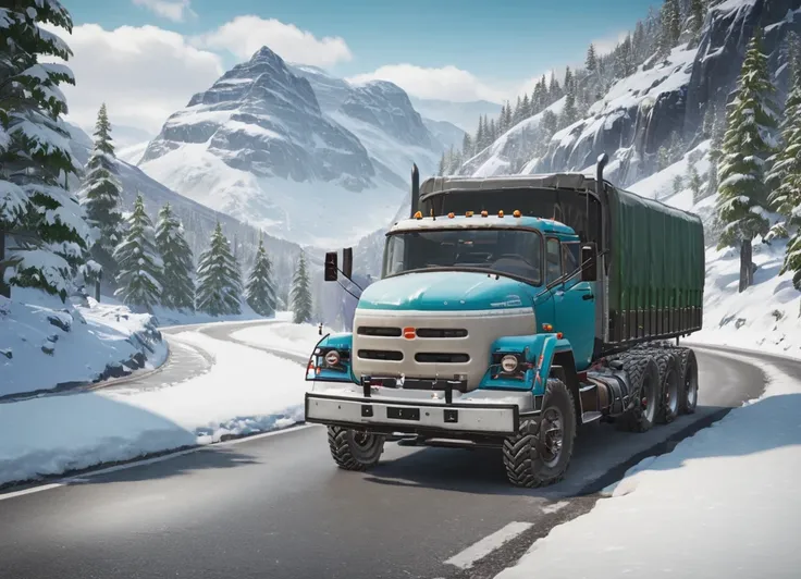 obc13 Truck <lora:13_vehicle_obc13:1.0> on a road,
outside, lush,
nature at background, professional, realistic, high quality,
Icy roads and snow, <lora:general_vehicle:-0.20>