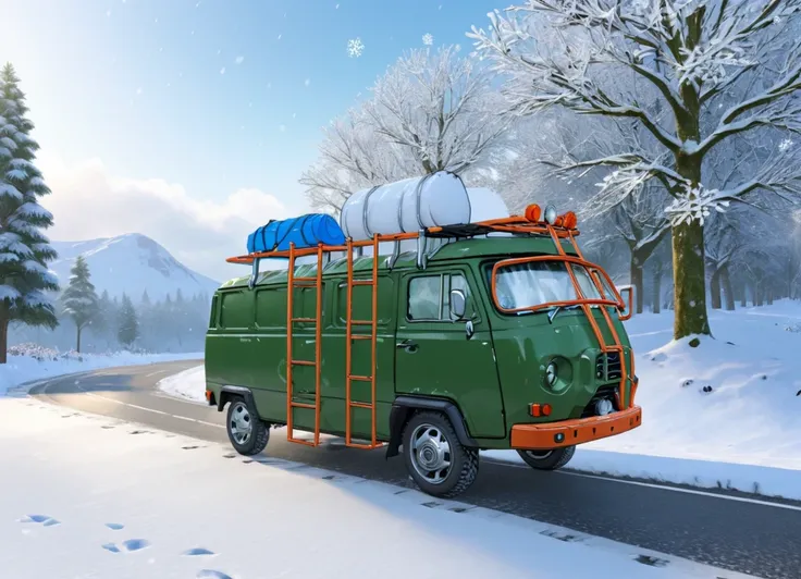 obc21 Van <lora:21_vehicle_obc21:1.0> on a road,
outside, gentle,
nature at background, professional, realistic, high quality,
Snowflakes gently falling, <lora:general_vehicle:-0.15>