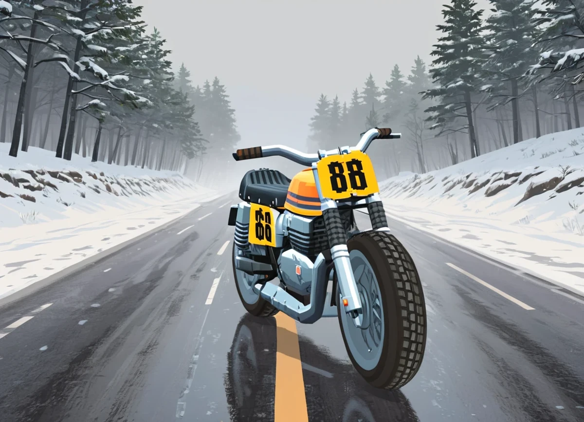obc15 Motorcycle <lora:15_vehicle_obc15:1.0> on a road,
outside, ghastly,
nature at background, professional, realistic, high quality,
Snowstorm with strong winds, <lora:general_vehicle:-0.10>