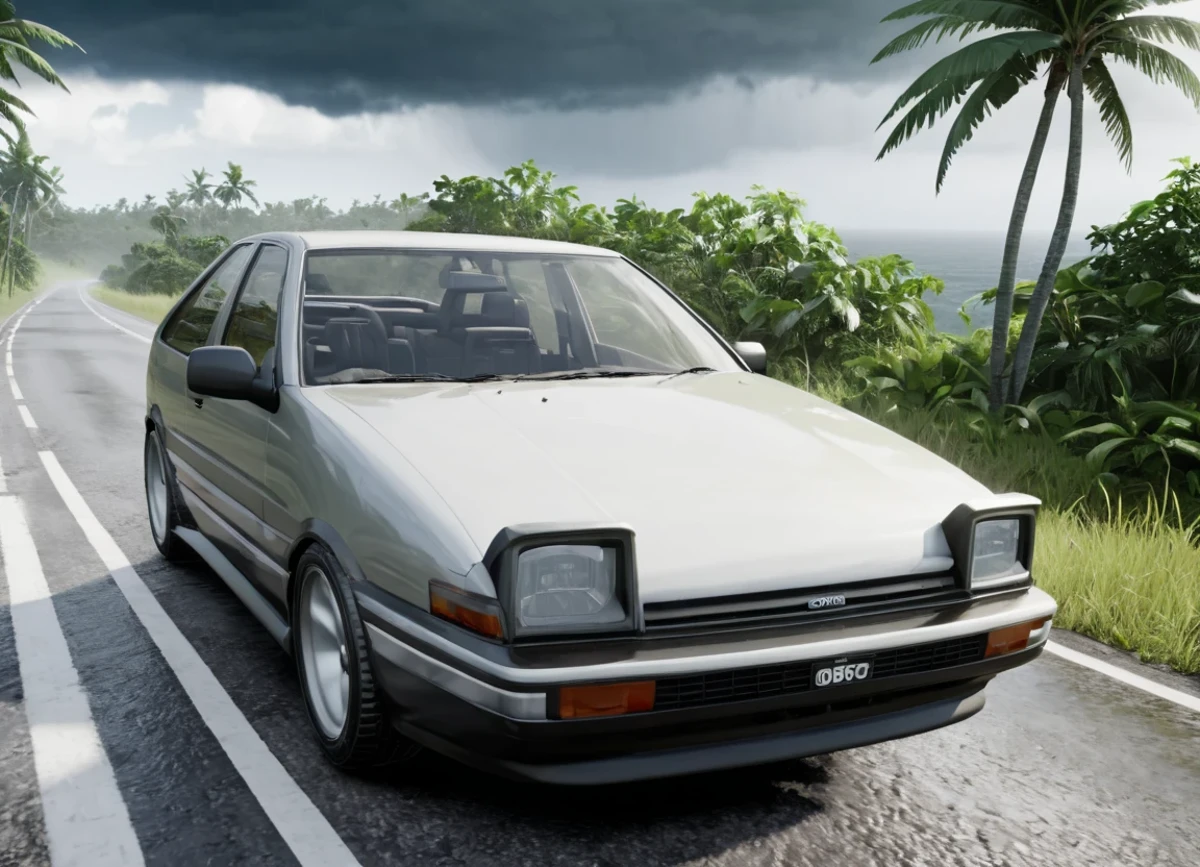 obc07 Car <lora:07_vehicle_obc07:1.0> on a road,
outside, grouchy,
nature at background, professional, realistic, high quality,
Tropical storm conditions, <lora:general_vehicle:-0.05>