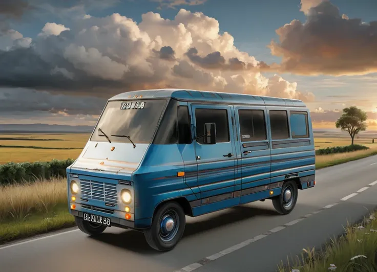 obc08 Van <lora:08_vehicle_obc08:1.0> on a road, 
outside, gigantic,
nature at background, professional, realistic, high quality,
Sunset with scattered clouds, <lora:general_vehicle:-0.10>